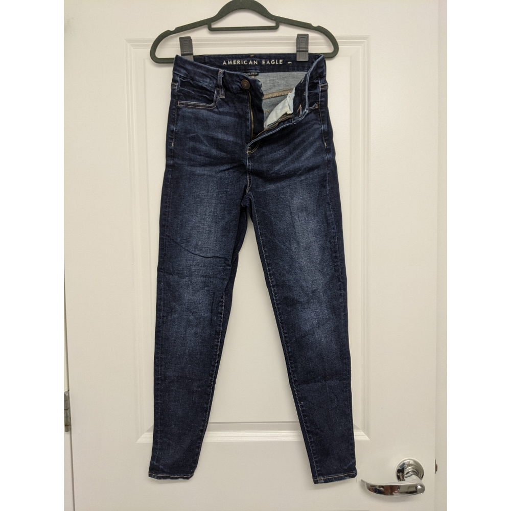 American Eagle Size 2 Short Curvy Hi-Rise Jegging Dark Blue